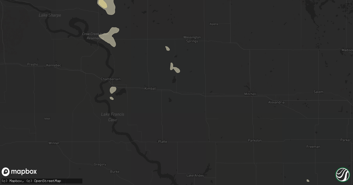 Hail map in White Lake, SD on July 19, 2024