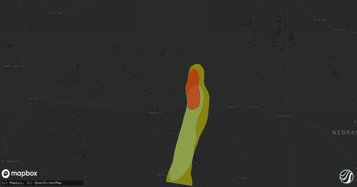 Hail map in Whitman, NE on July 19, 2024