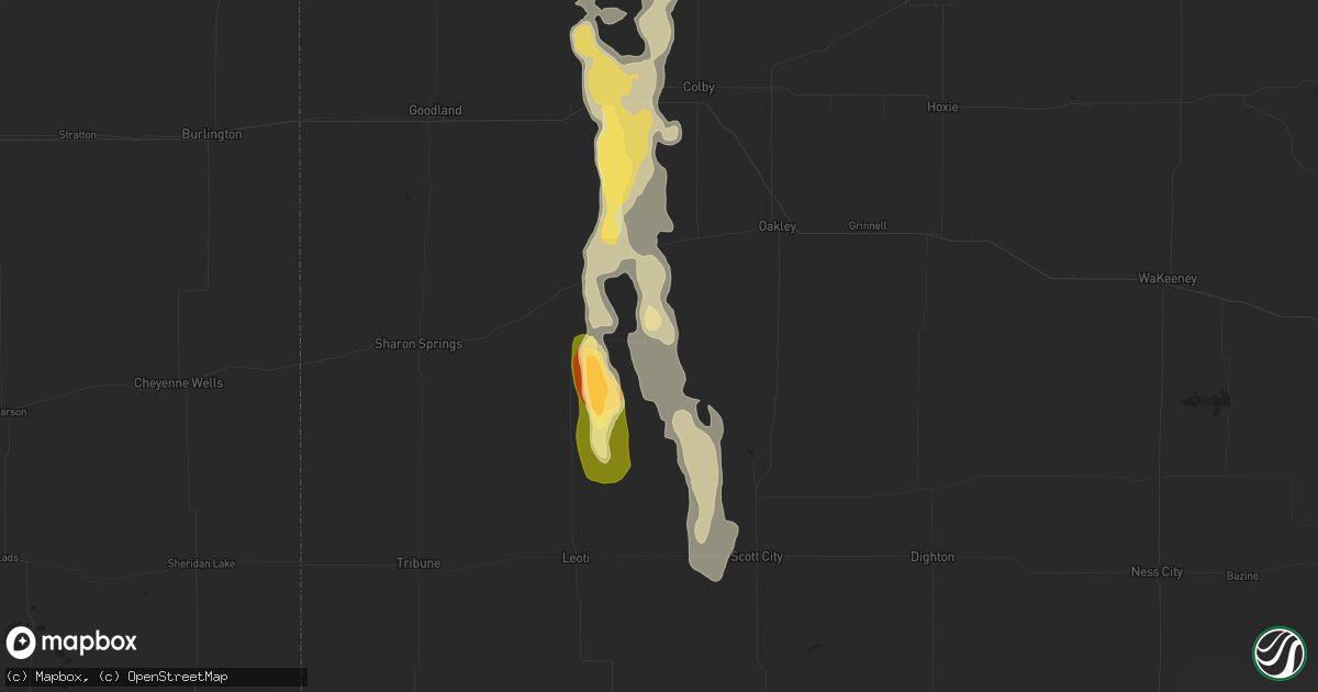 Hail map in Winona, KS on July 19, 2024