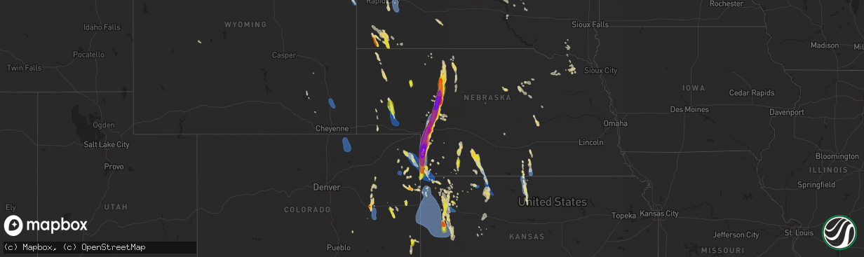 Hail map on July 19, 2024