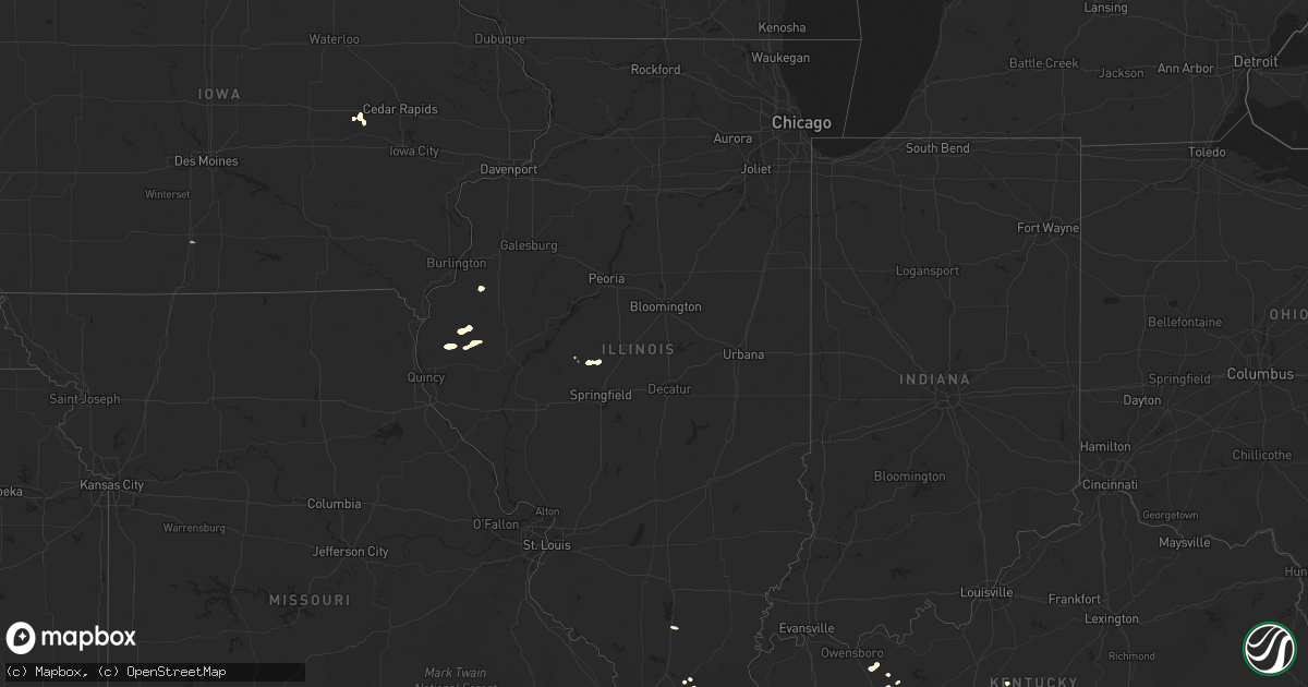 Hail map in Illinois on July 19, 2025