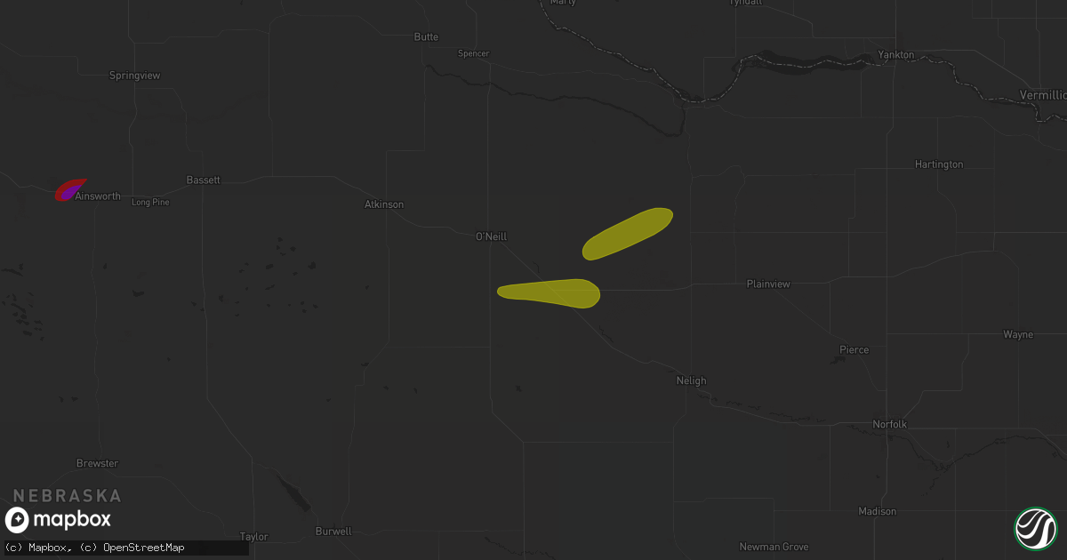 Hail map in Inman, NE on July 19, 2025
