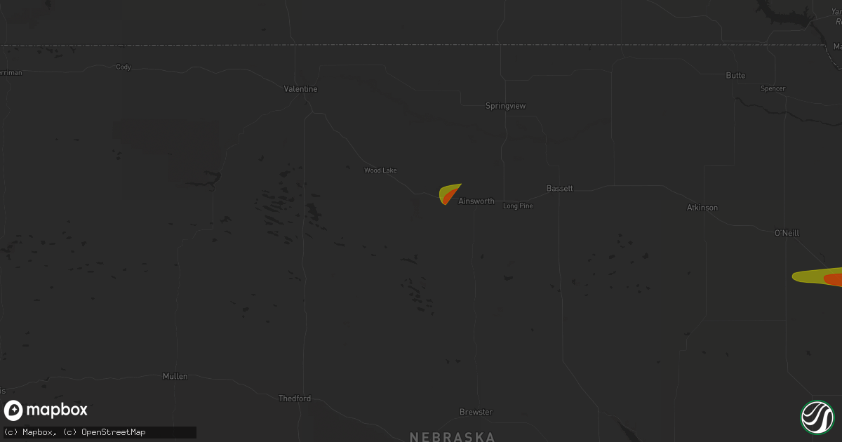 Hail map in Johnstown, NE on July 19, 2025