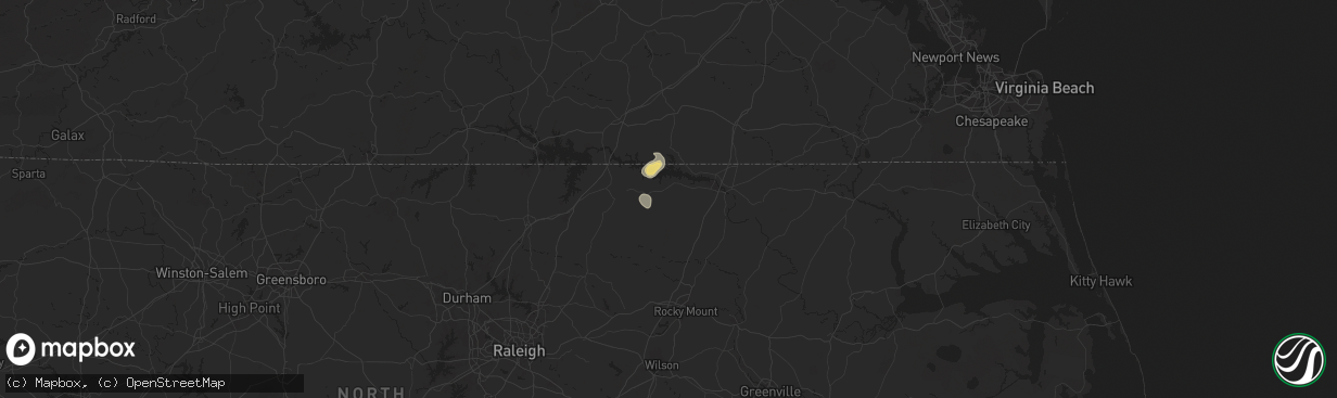 Hail map in Littleton, NC on July 19, 2025