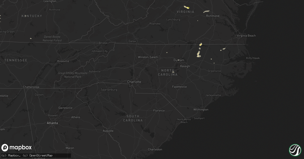 Hail map in North Carolina on July 19, 2025