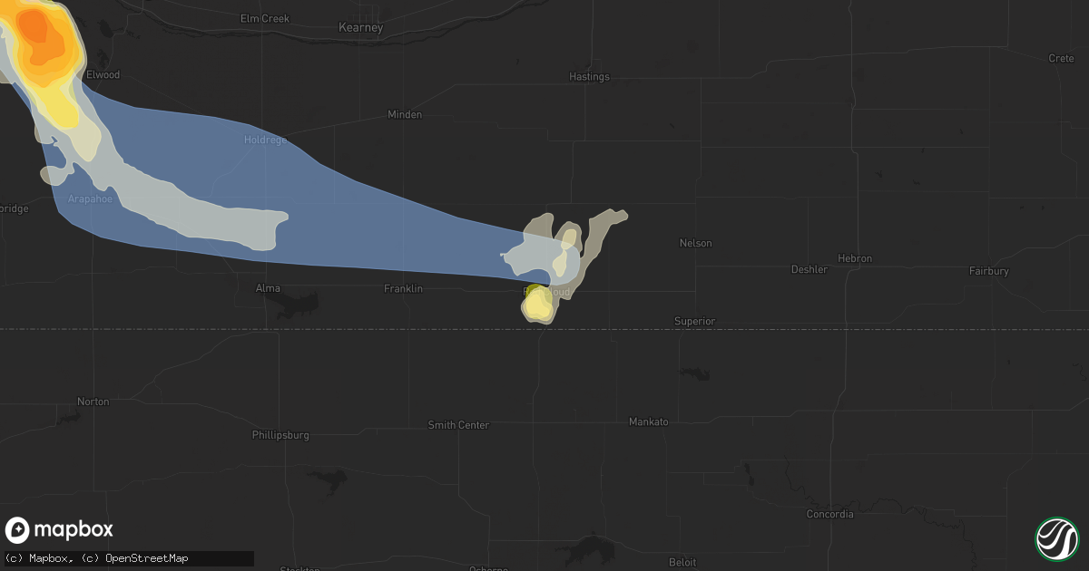 Hail map in Red Cloud, NE on July 19, 2025