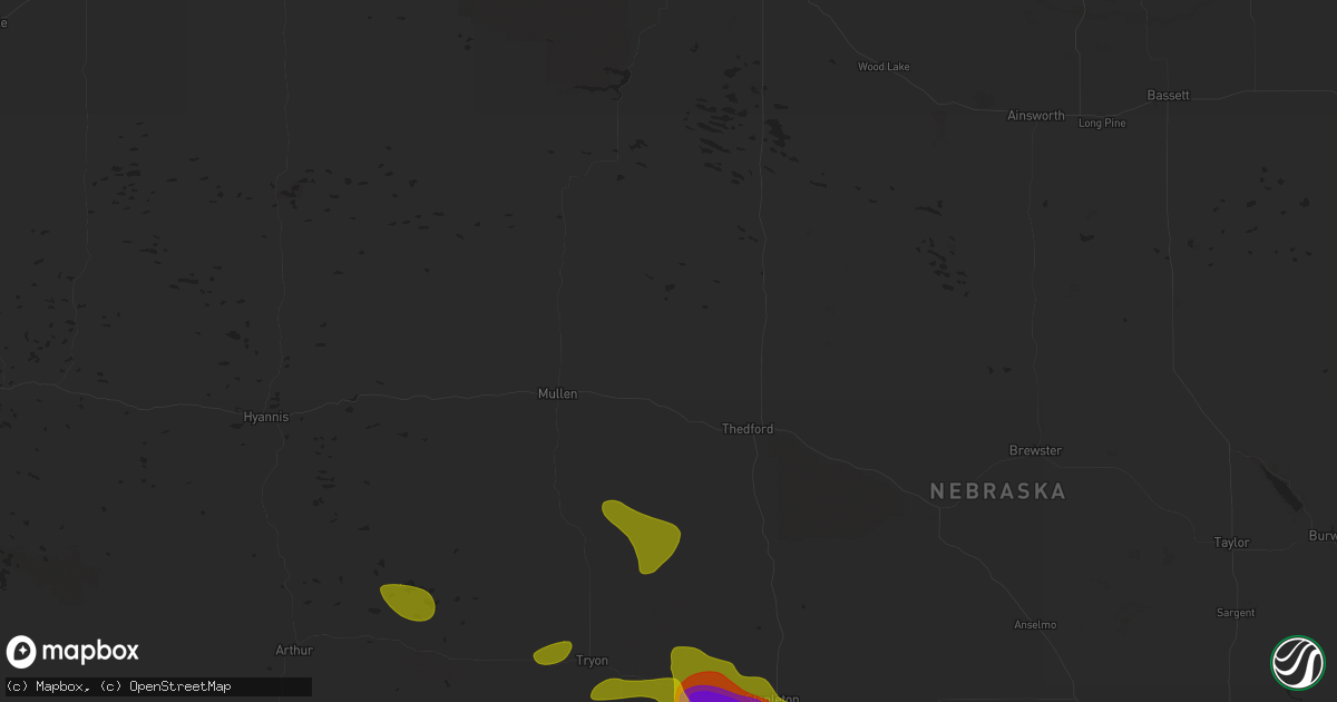 Hail map in Seneca, NE on July 19, 2025