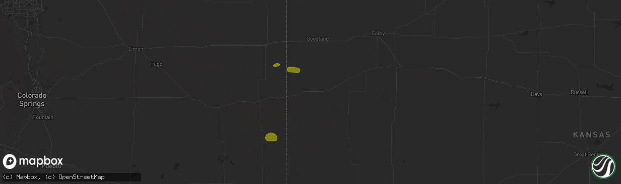 Hail map in Sharon Springs, KS on July 19, 2025