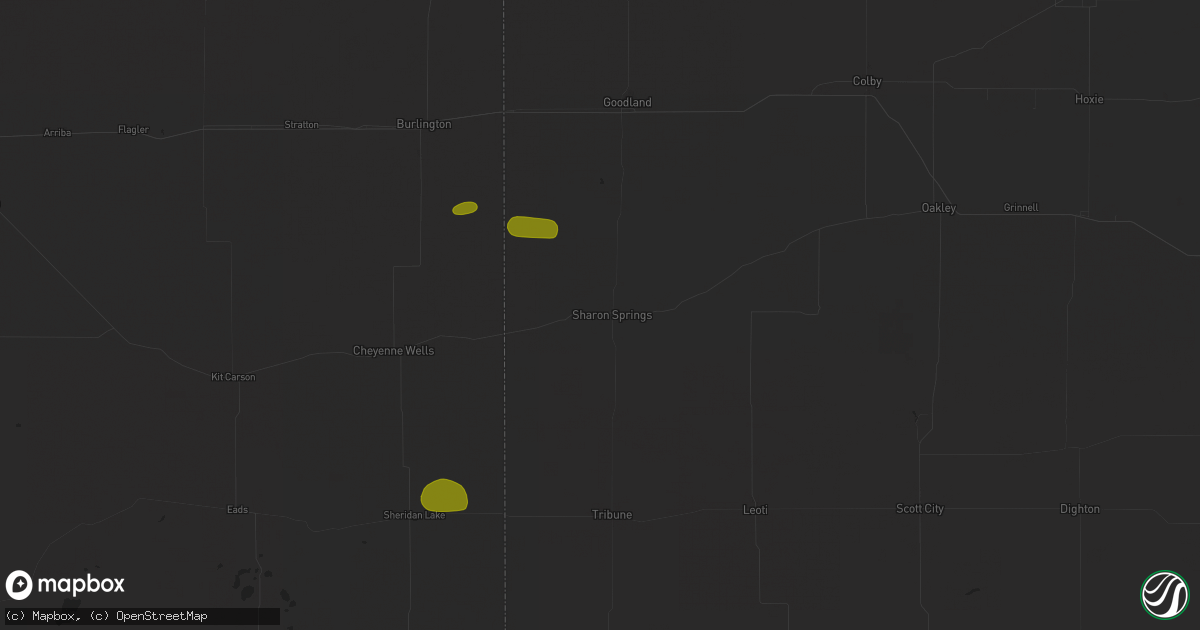 Hail map in Sharon Springs, KS on July 19, 2025