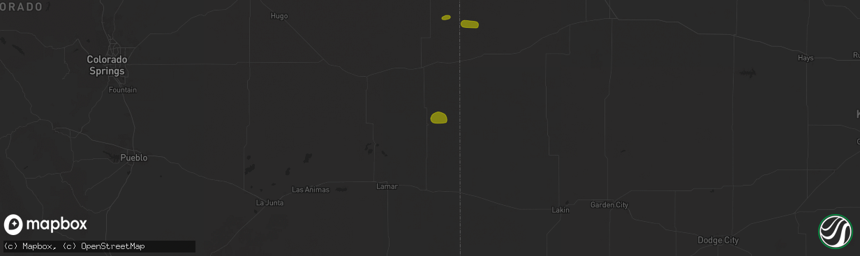 Hail map in Sheridan Lake, CO on July 19, 2025