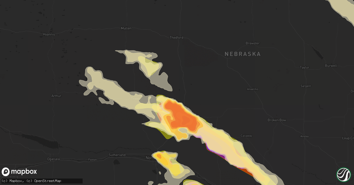 Hail map in Stapleton, NE on July 19, 2025