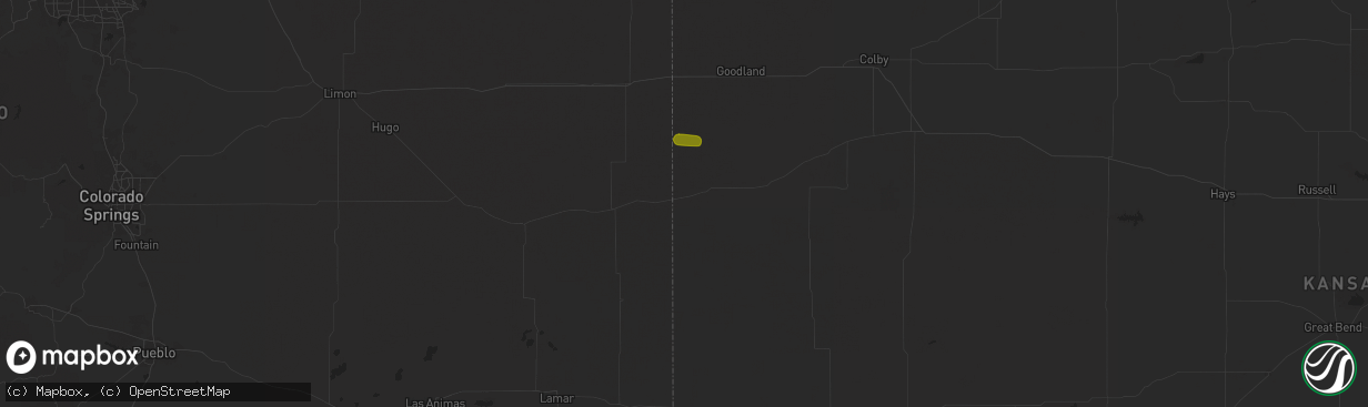 Hail map in Weskan, KS on July 19, 2025