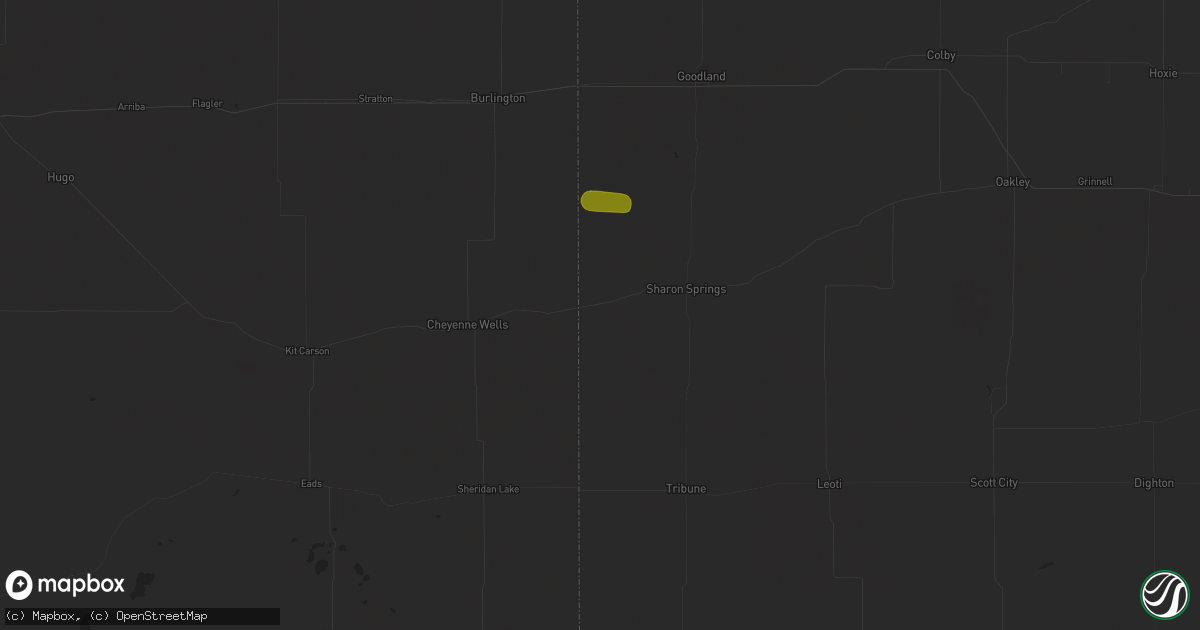 Hail map in Weskan, KS on July 19, 2025