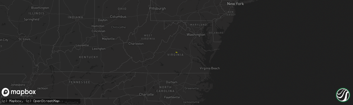 Hail map on July 19, 2025