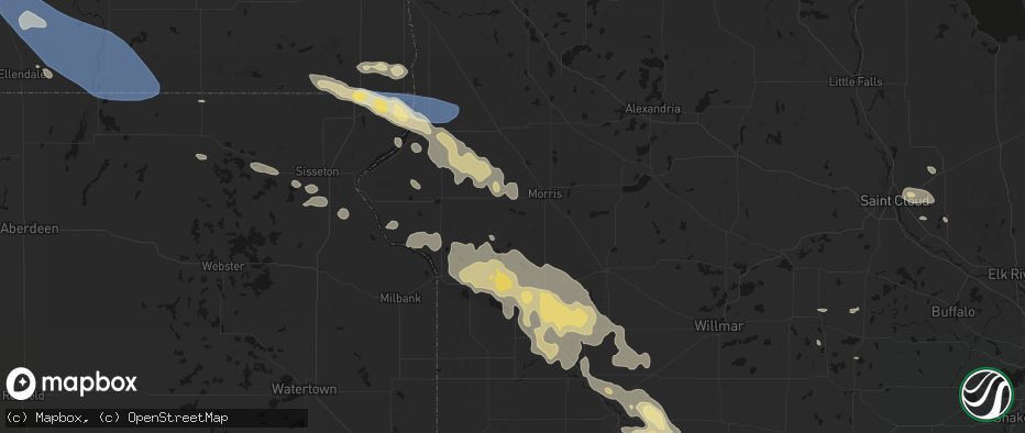 Hail map in Alberta, MN on July 19, 2026