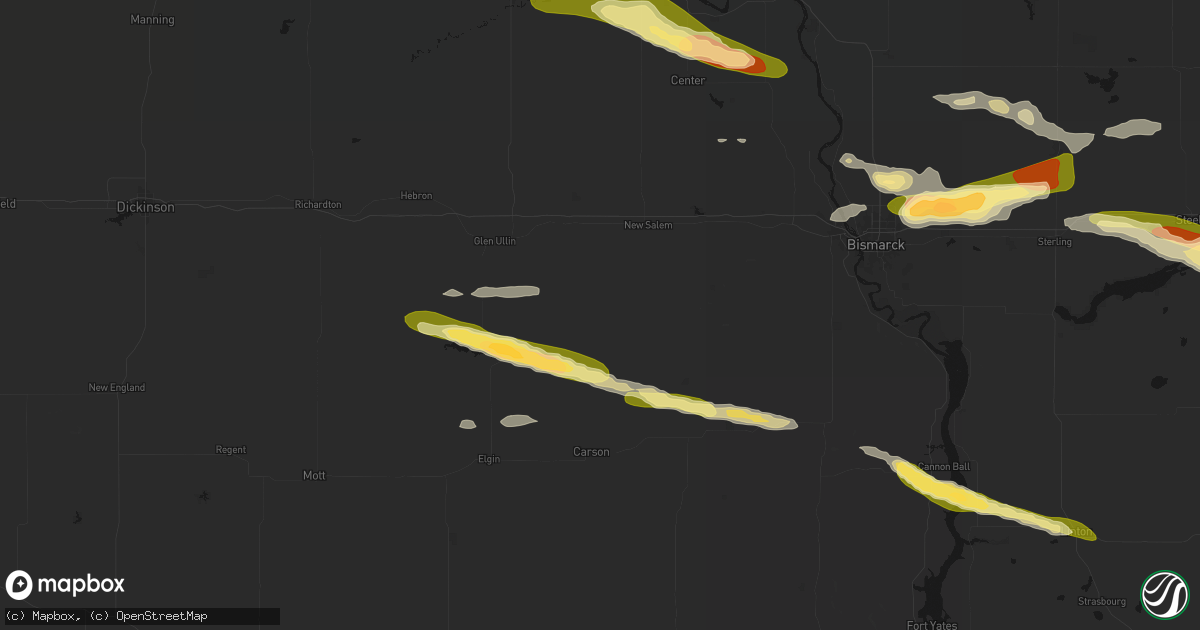 Hail map in Almont, ND on July 19, 2026