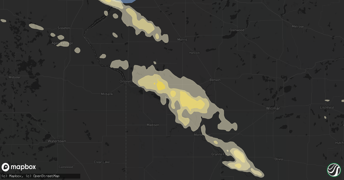 Hail map in Appleton, MN on July 19, 2026