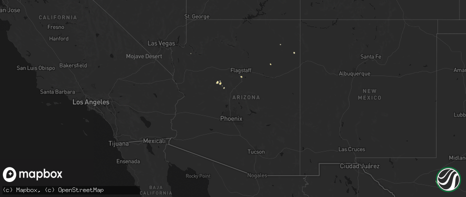 Hail map in Arizona on July 19, 2026
