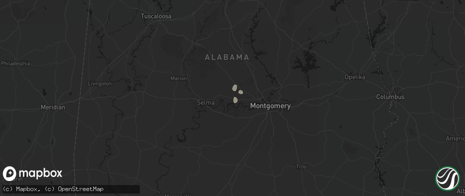 Hail map in Autaugaville, AL on July 19, 2026