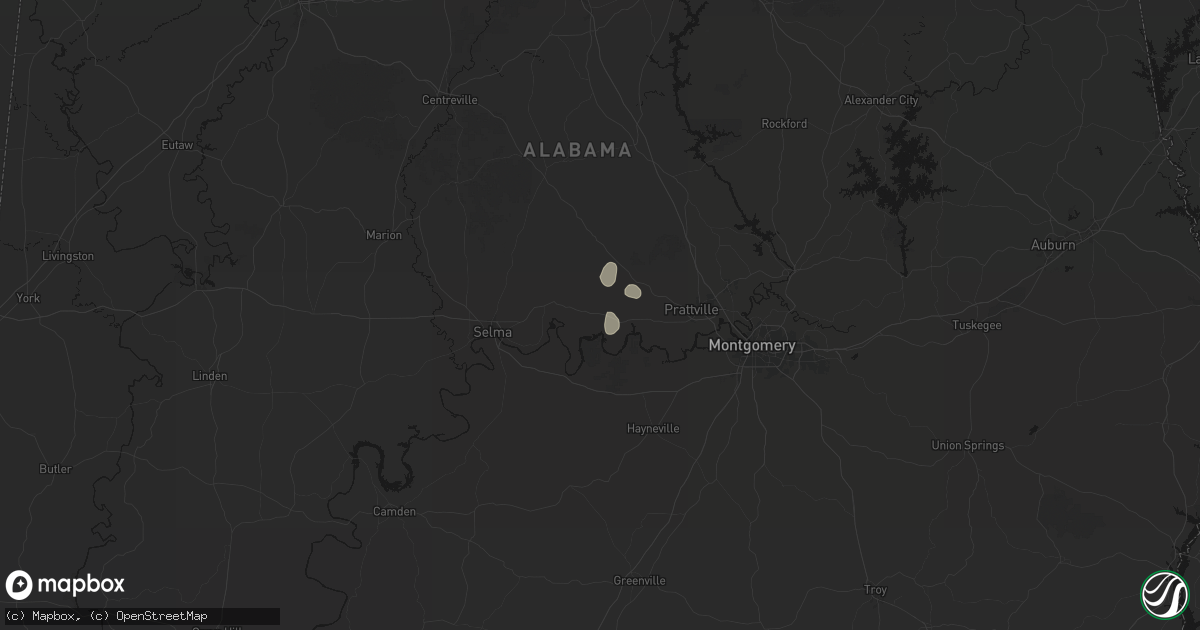 Hail map in Autaugaville, AL on July 19, 2026