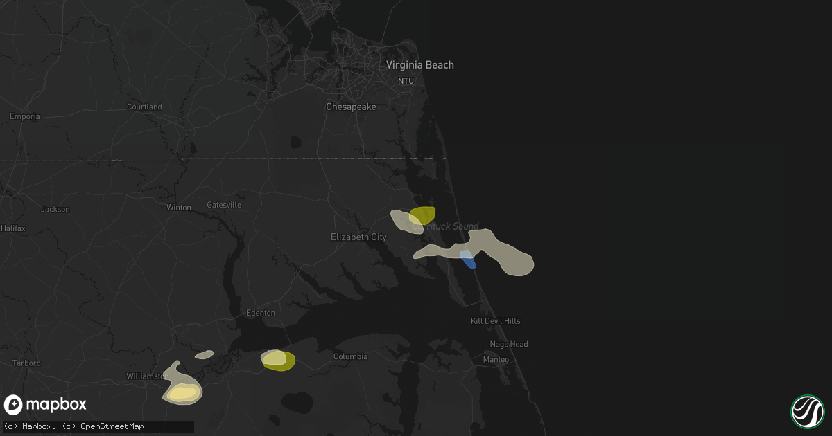 Hail map in Barco, NC on July 19, 2026