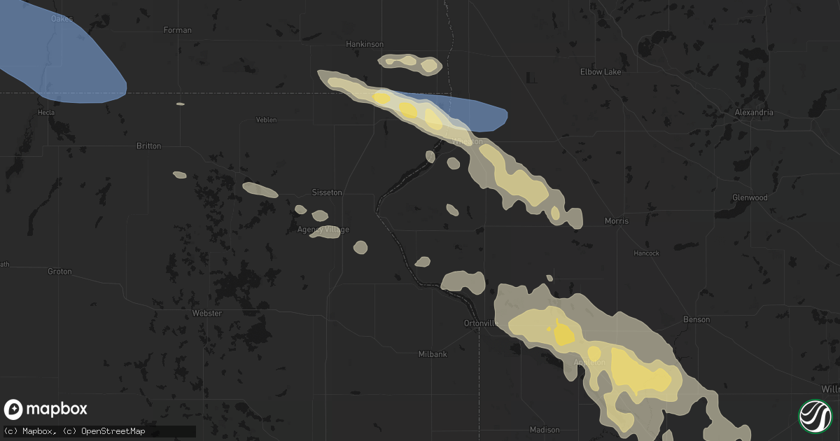 Hail map in Beardsley, MN on July 19, 2026