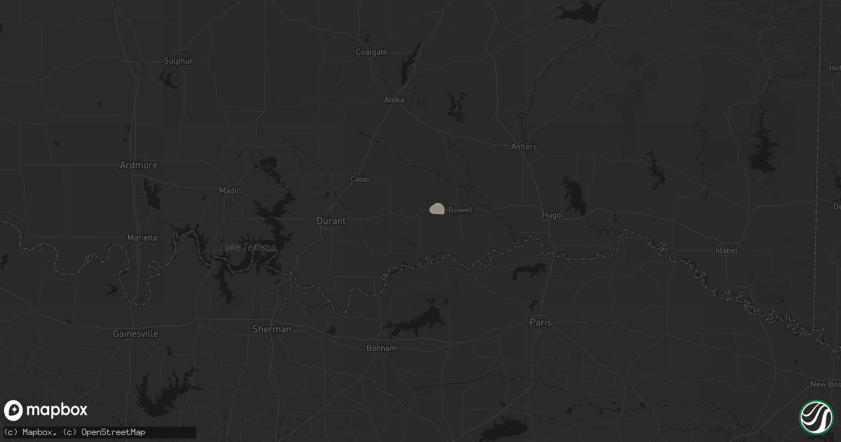 Hail map in Bennington, OK on July 19, 2026