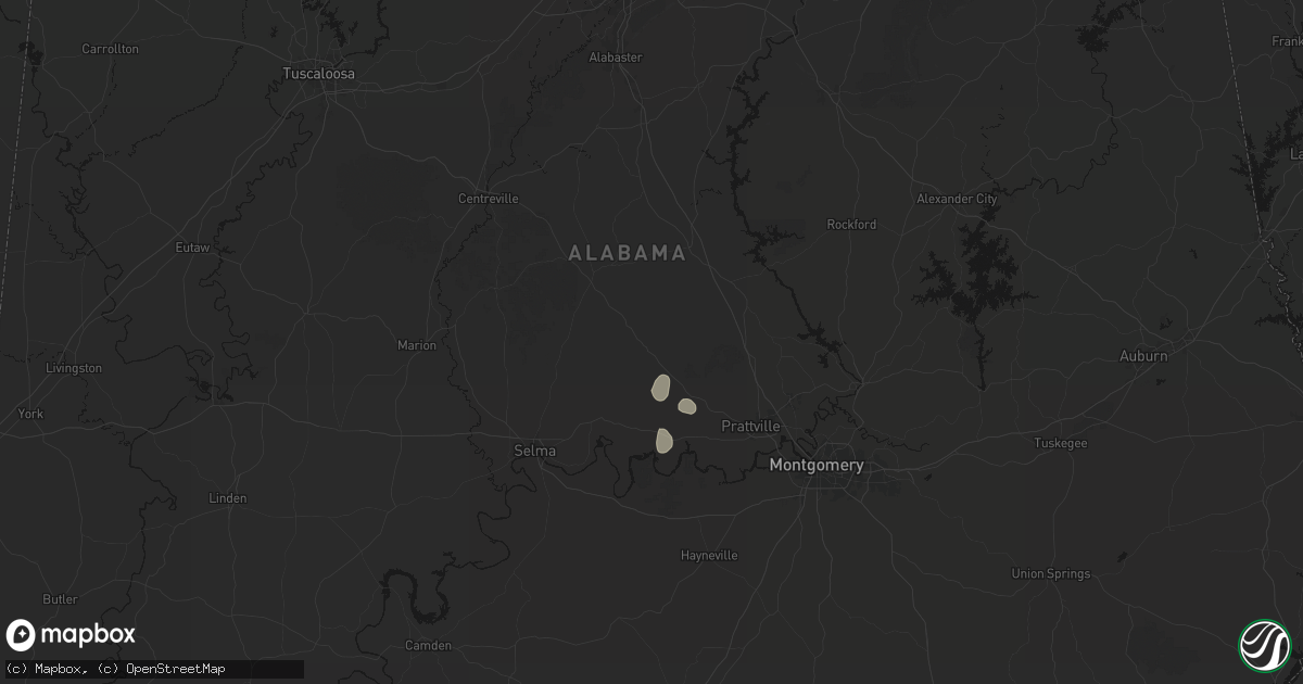 Hail map in Billingsley, AL on July 19, 2026