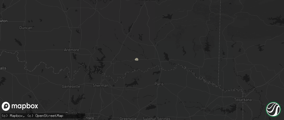 Hail map in Boswell, OK on July 19, 2026