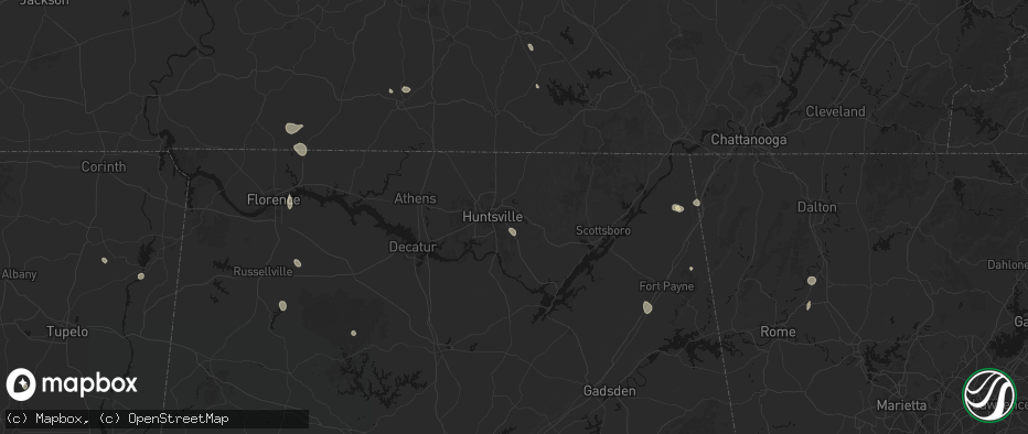 Hail map in Brownsboro, AL on July 19, 2026