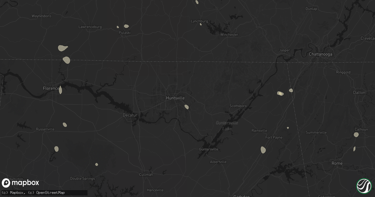 Hail map in Brownsboro, AL on July 19, 2026