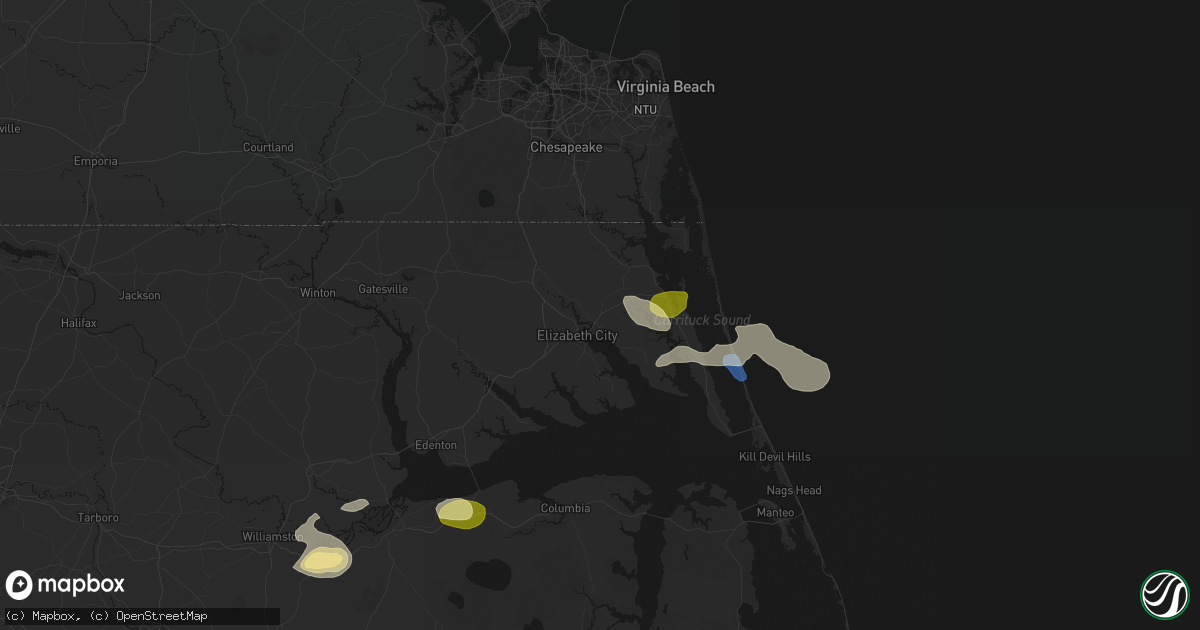 Hail map in Camden, NC on July 19, 2026