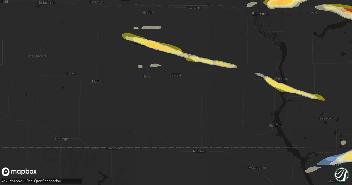 Hail map in Carson, ND on July 19, 2026