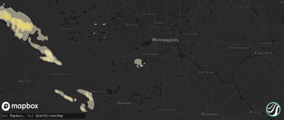 Hail map in Carver, MN on July 19, 2026