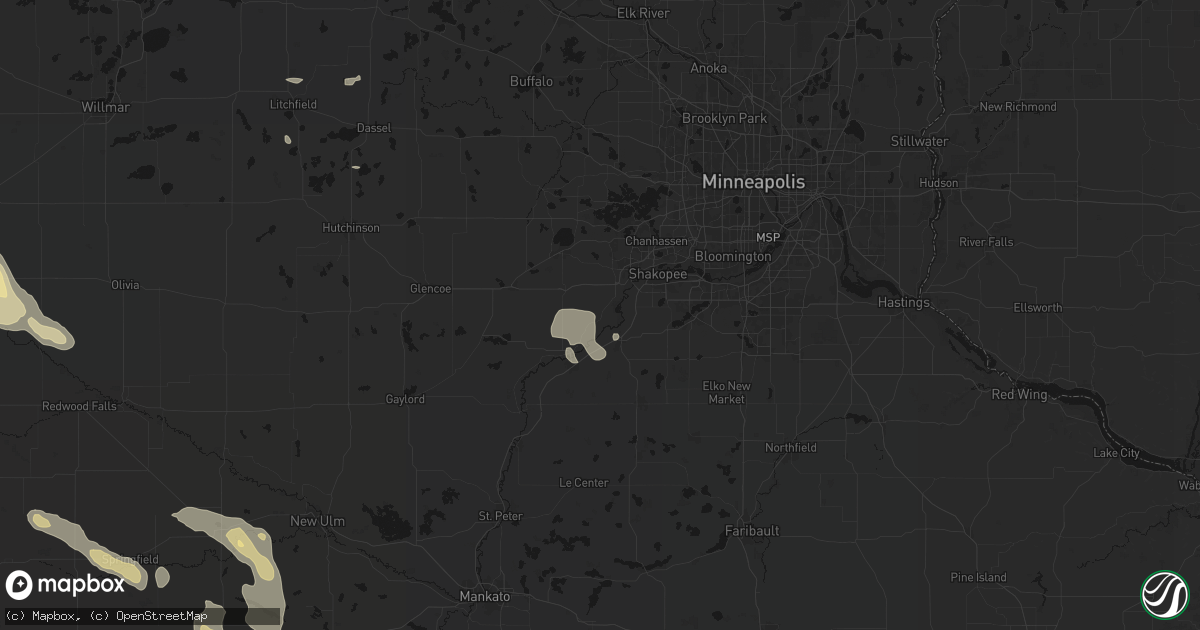 Hail map in Carver, MN on July 19, 2026
