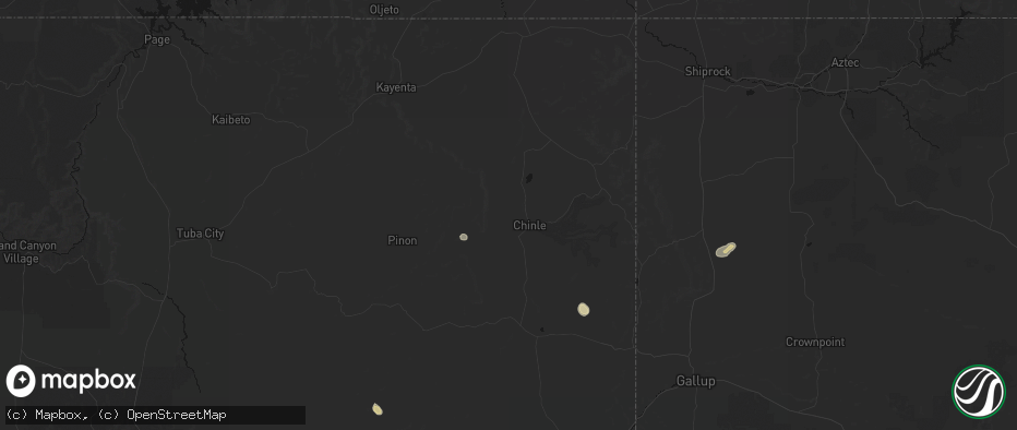 Hail map in Chinle, AZ on July 19, 2026