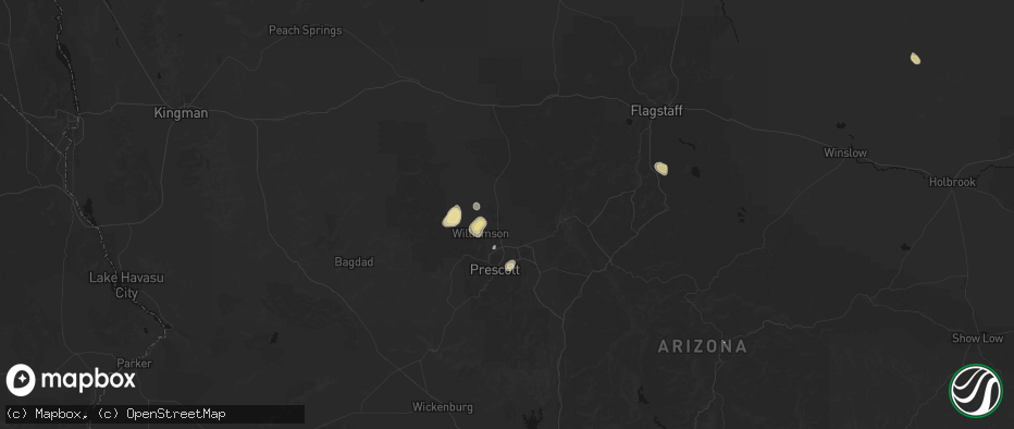 Hail map in Chino Valley, AZ on July 19, 2026