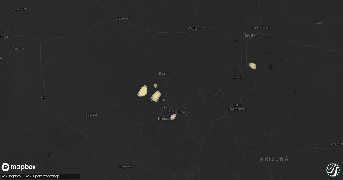 Hail map in Chino Valley, AZ on July 19, 2026