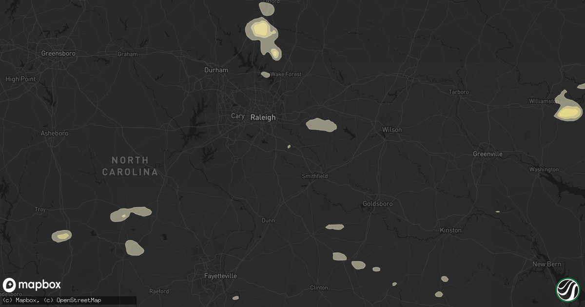Hail map in Clayton, NC on July 19, 2026