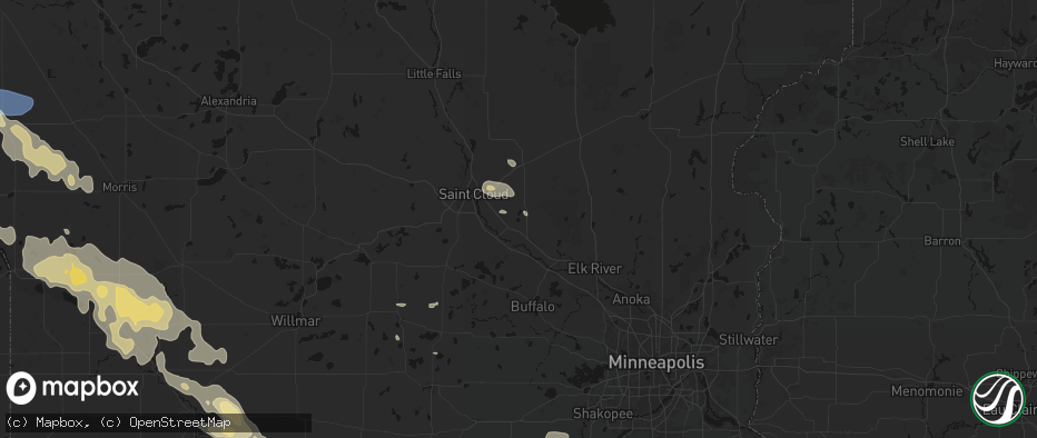 Hail map in Clear Lake, MN on July 19, 2026