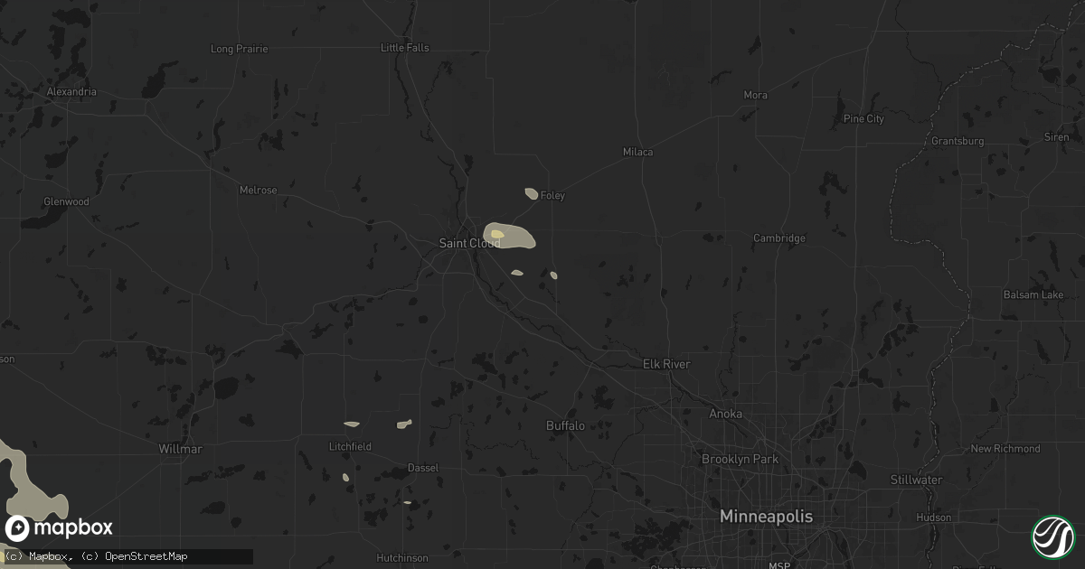 Hail map in Clear Lake, MN on July 19, 2026