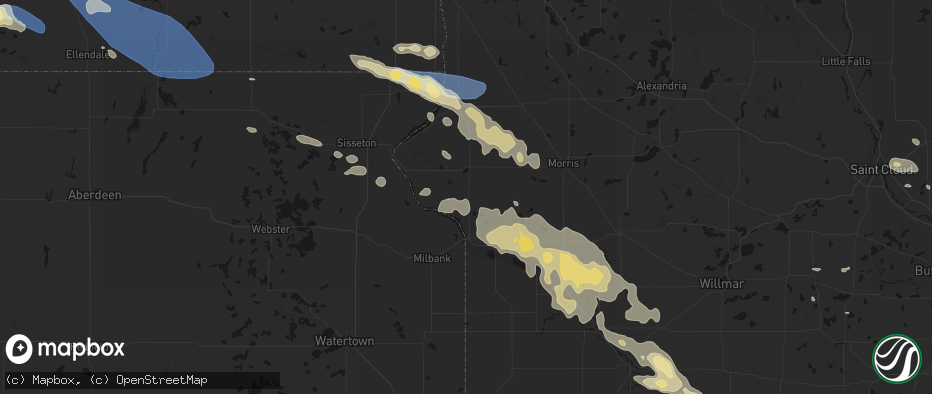 Hail map in Clinton, MN on July 19, 2026