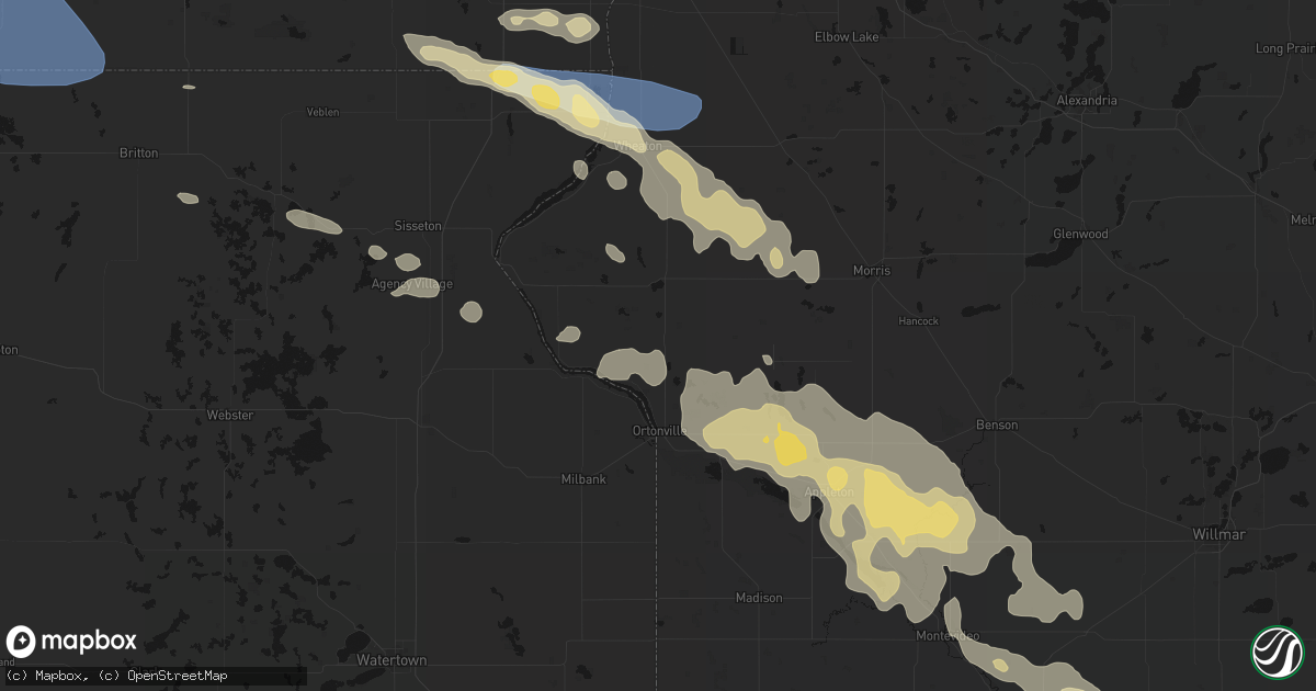 Hail map in Clinton, MN on July 19, 2026