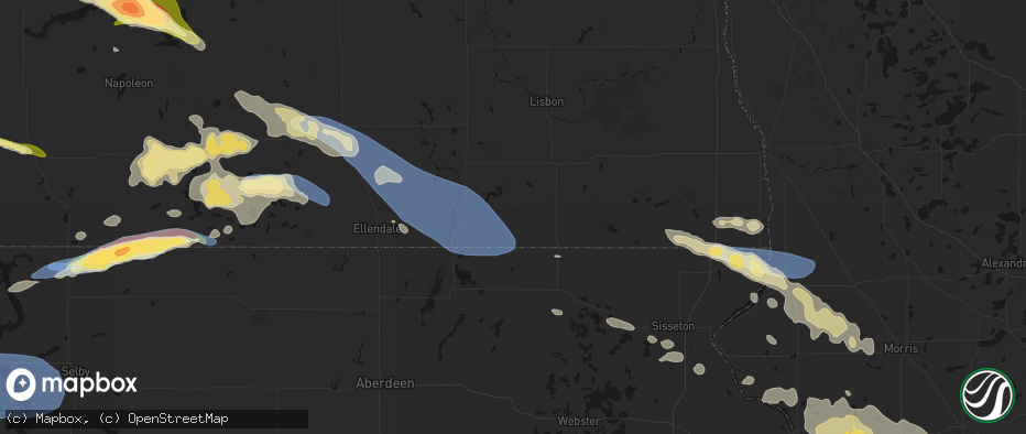 Hail map in Cogswell, ND on July 19, 2026