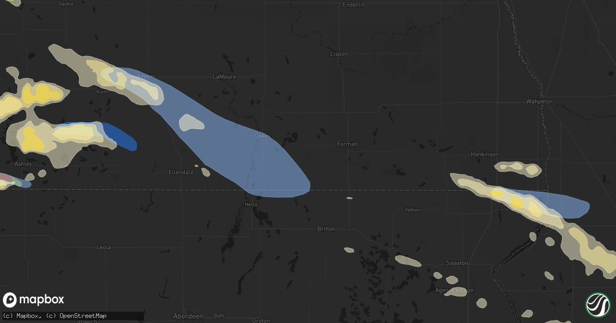 Hail map in Cogswell, ND on July 19, 2026