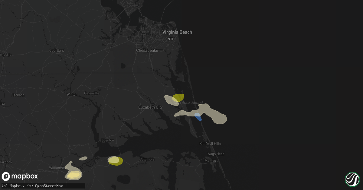 Hail map in Coinjock, NC on July 19, 2026