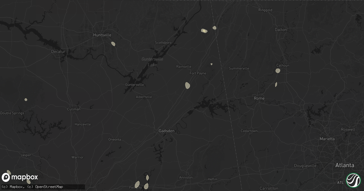 Hail map in Collinsville, AL on July 19, 2026
