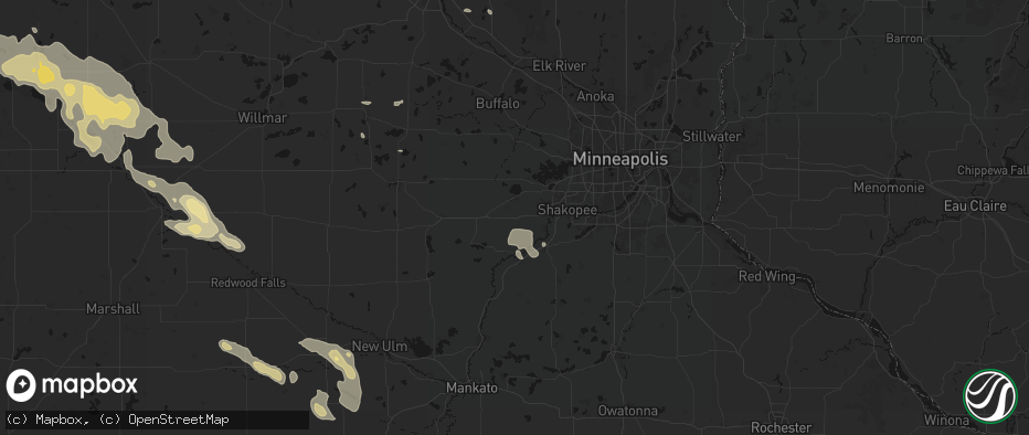 Hail map in Cologne, MN on July 19, 2026