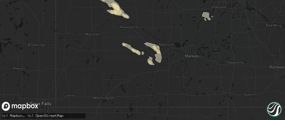 Hail map in Comfrey, MN on July 19, 2026