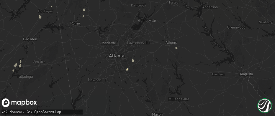 Hail map in Conyers, GA on July 19, 2026